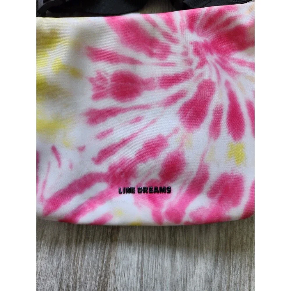 Like Dreams Enjoy The Ride Tie Dye Fanny Pack Pink Yellow White Waist Belt Bag